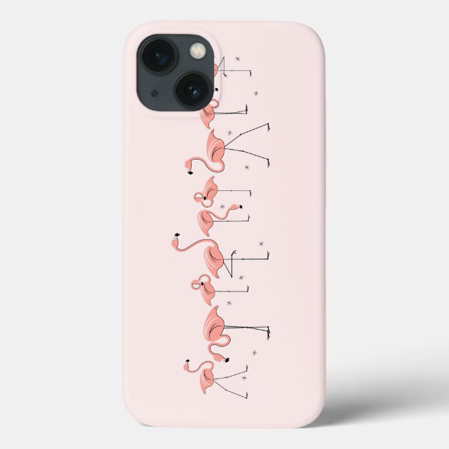 Flamingos Pink Line iPad case (Back)