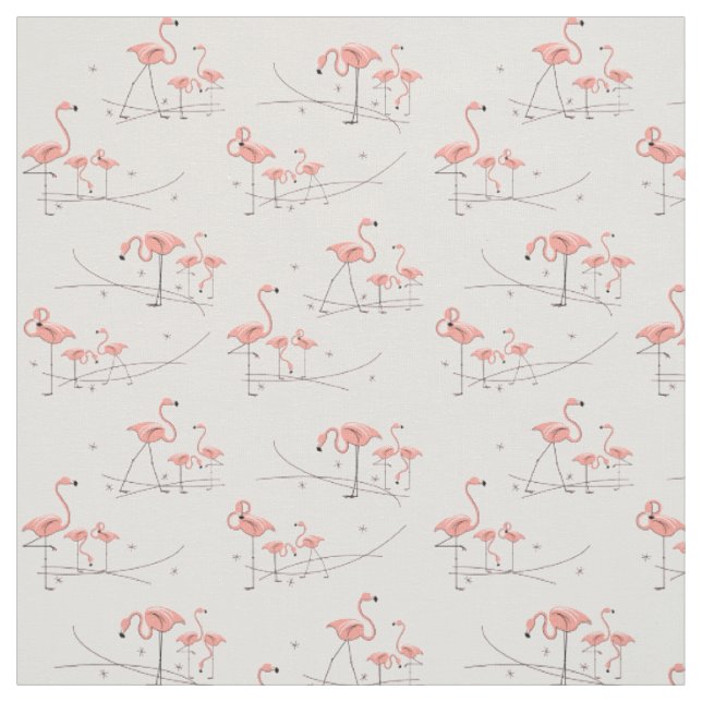 Flamingos Pink Multi fabric (Swatch)