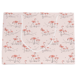 Flamingos Pink Multi gift bag large