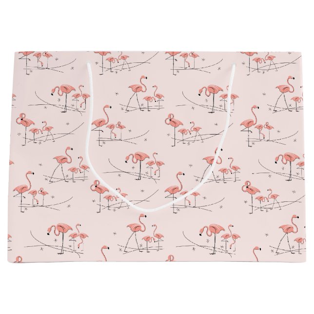 Flamingos Pink Multi gift bag large (Front)