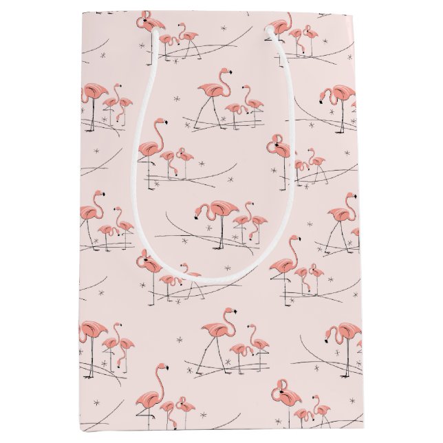 Flamingos Pink Multi gift bag medium (Front)
