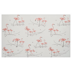 Flamingos Pink Multi large pattern Fabric