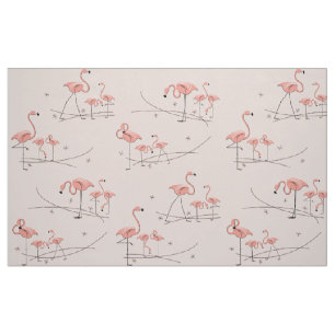 Flamingos Pink Multi large pattern Fabric