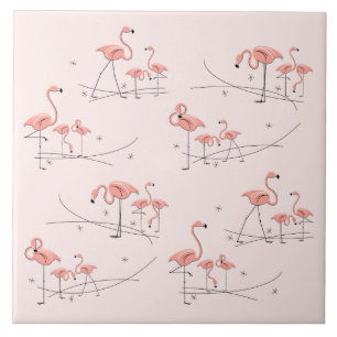 Flamingos Pink Multi tile