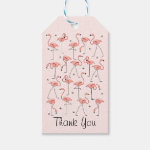 Flamingos Pink Than You gift tags