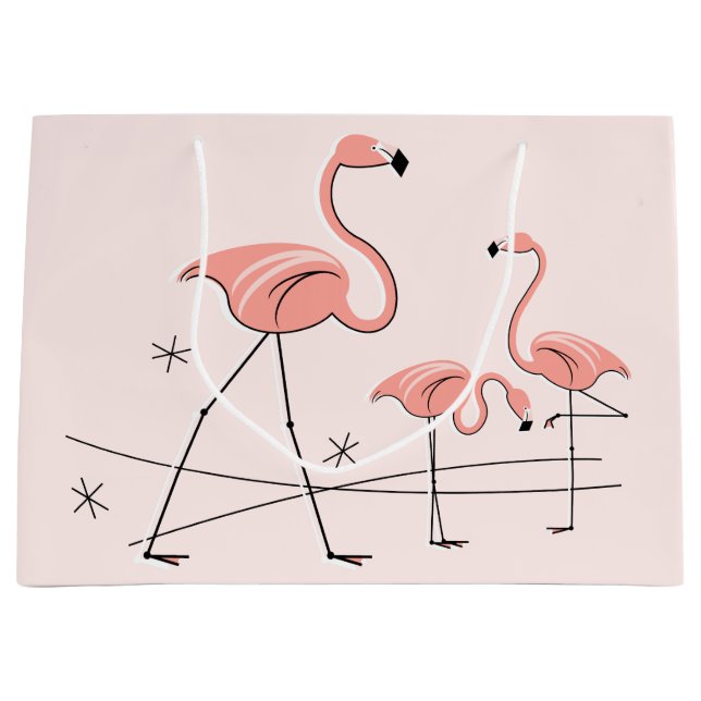 Flamingos Pink Trio 2 gift bag large (Front)