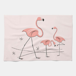 Flamingos Pink Trio 2 kitchen towel