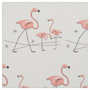 Flamingos Pink Trio 2 large pattern Fabric