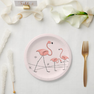 Flamingos Pink Trio 2 paper plate