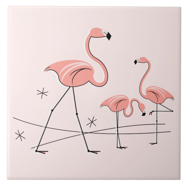 Flamingos Pink Trio 2 tile (Front)