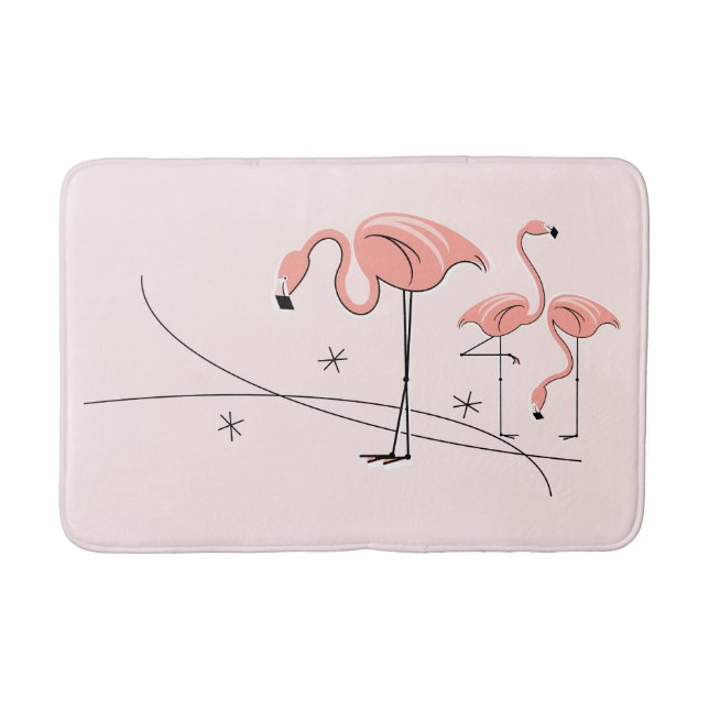 Flamingos Pink Trio 3 bath mat (Front)