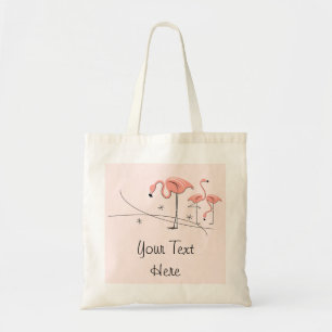 Flamingos Pink Trio 3 'Text' tote bag