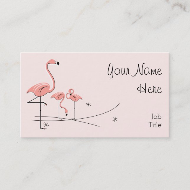 Flamingos Pink Trio 4 business card (Front)