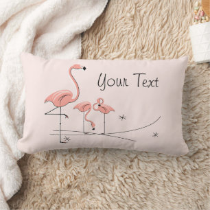 Flamingos Pink Trio 4 pink back lumbar Cushion