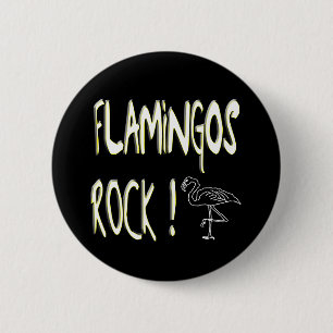 Flamingos Rock! Button