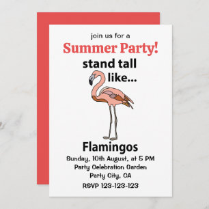Flamingos Stand Tall Like Flamingos Flamingo Invitation