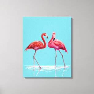 Flamingos Stretched Canvas Print
