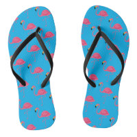 Flamingos Summer Beach Pair of Flip Flops