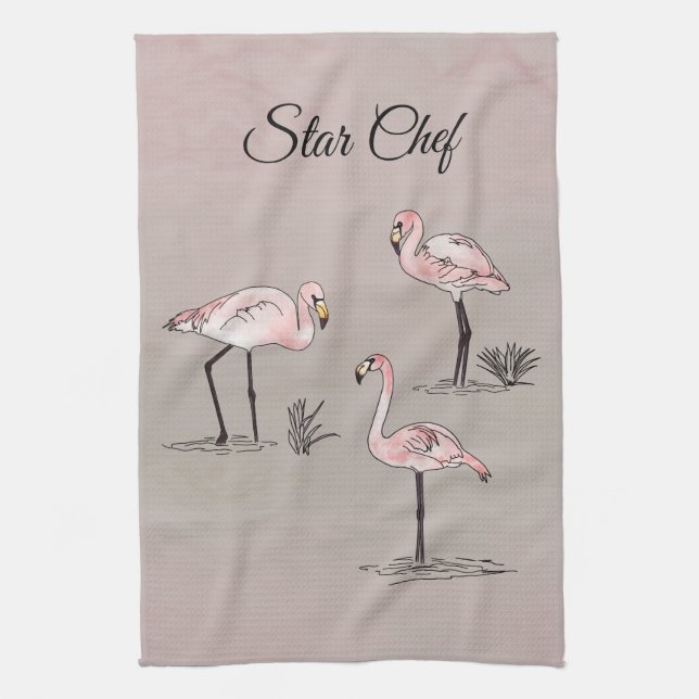 Flamingos Tea Towel (Vertical)