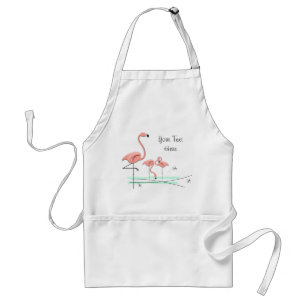 Flamingos Trio 2 Text apron