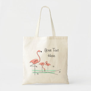 Flamingos Trio 4 'Text' tote bag