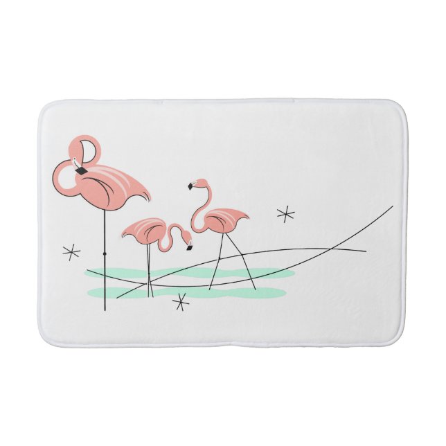 Flamingos Trio bath mat (Front)