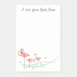 Flamingos Trio "Text" Post-it Notes