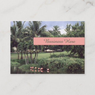 Flamingos Tropical Theme Retro Palms Business Card