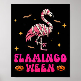 Flamingoween Flamingo Mummy Halloween Scary Costum Poster