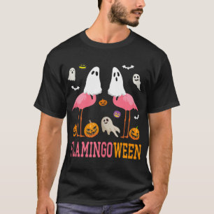 Flamingoween Funny Boo Ghost Flamingo Halloween Co T-Shirt