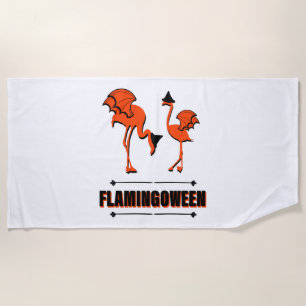Flamingoween - Halloween Beach Towel