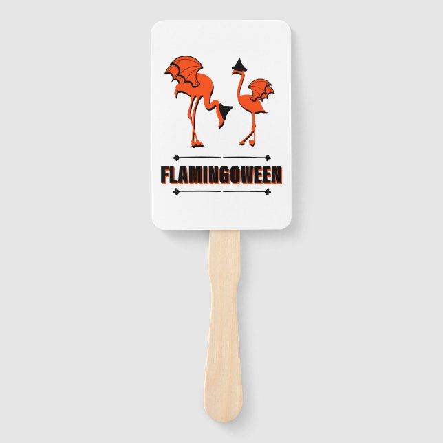 Flamingoween - Halloween Hand Fan (Front)