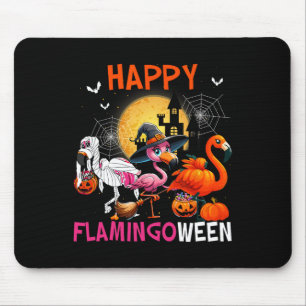Flamingoween Halloween Pink Flamingo Costume Skele Mouse Pad