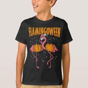 Flamingoween Pumpkin Flamingos Funny Bird Hallowee T-Shirt