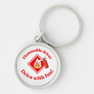 Flammable Driver Trucker Funny ADR Hazmat Key Ring