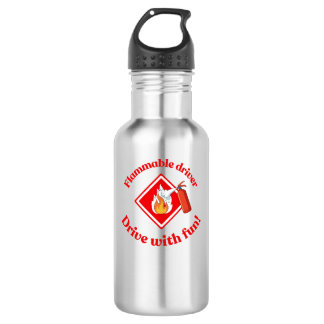 Flammable Driver Trucker Gift | Funny ADR Hazmat 532 Ml Water Bottle