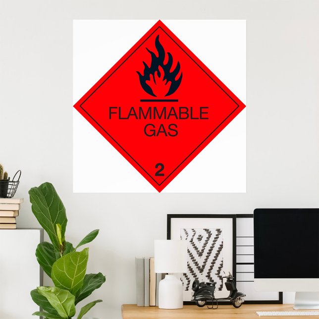 Flammable Gas Safety Label Hazard Warning Sign (Creator Uploaded)