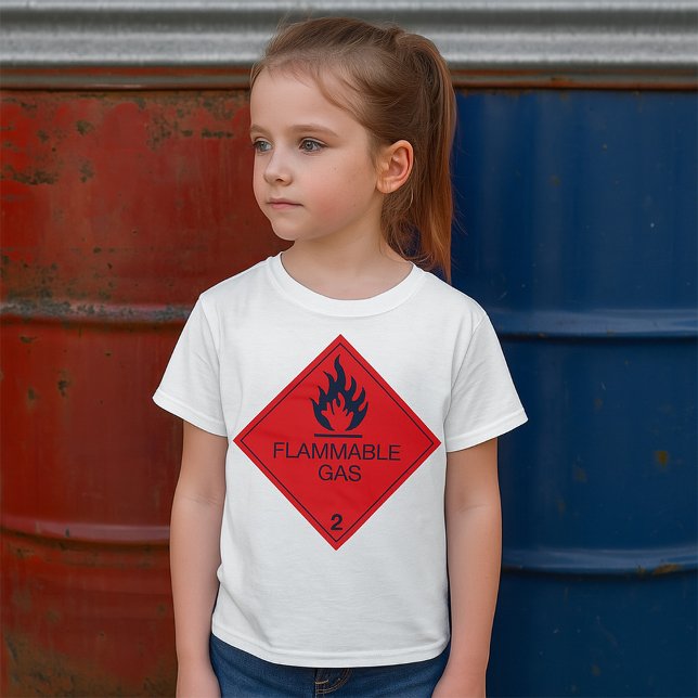 Flammable Gas Safety Label Hazard Warning Sign  T-Shirt (Creator Uploaded)