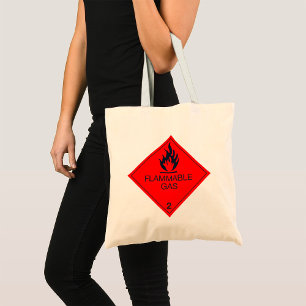 Flammable Gas Safety Label Hazard Warning Sign Tote Bag