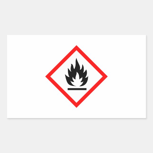 Flammable Symbol / Pictogram Rectangular Sticker (Front)