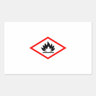 Flammable Symbol / Pictogram Rectangular Sticker