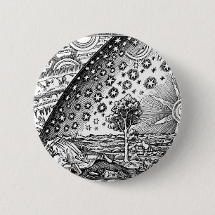Flammarion Engraving Black And White 6 Cm Round Badge