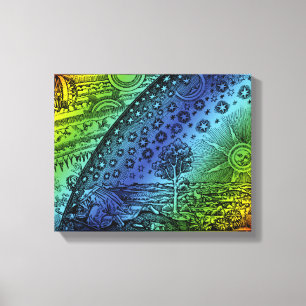Flammarion Heaven and Earth Engraving Artwork Canvas Print