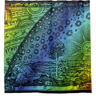 Flammarion Heaven and Earth Engraving Artwork Shower Curtain