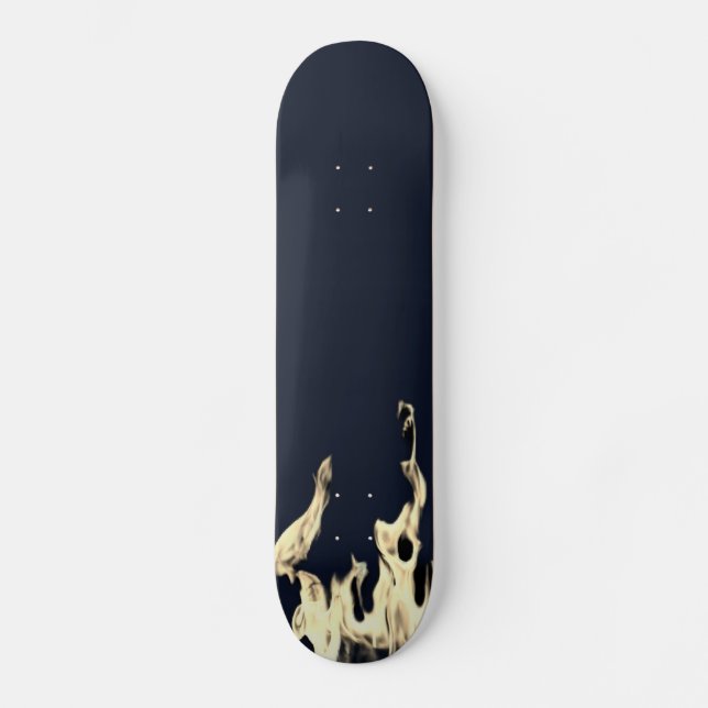 Flammen Flamme Flame Flames Feuer Fire blue Skateb Skateboard (Front)