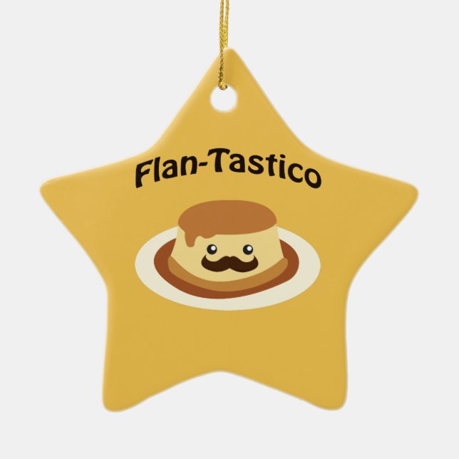 Flan-Tastico! Cute Flan Ceramic Tree Decoration (Front)