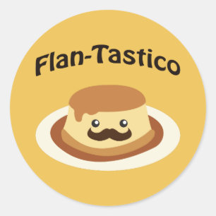 Flan-Tastico! Cute Flan Classic Round Sticker