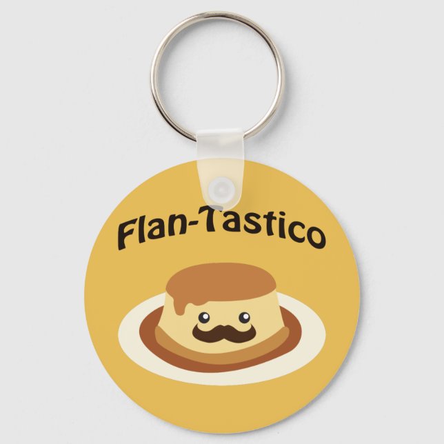 Flan-Tastico! Cute Flan Key Ring (Front)