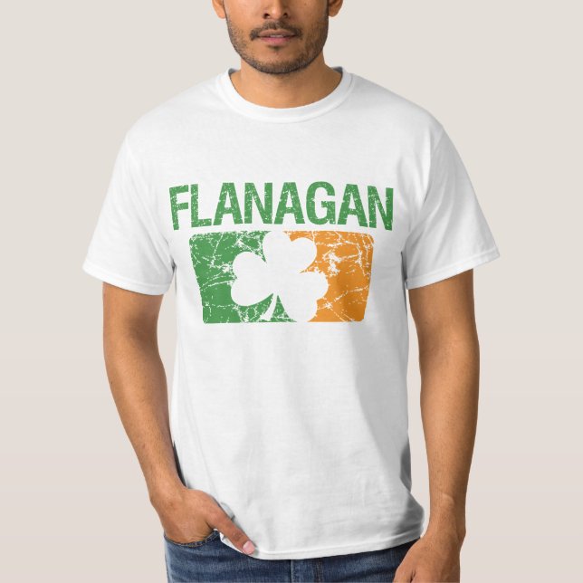 Flanagan Surname Clover T-Shirt (Front)