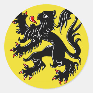 Flanders (Belgium) Flag Classic Round Sticker